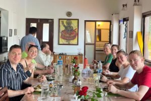 Best Ayurvedic Treatment and Panchakarma in Kerala | Shantitheeram Ayurveda Ayurveda Resort Dining with International Guests Kerala